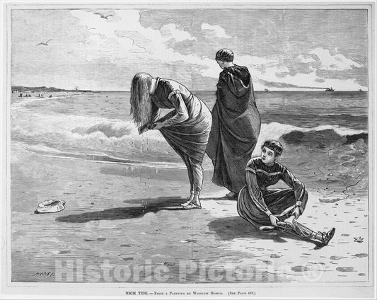 Art Print : Winslow Homer - High Tide – from a Painting by Winslow Homer (Every Saturday, Vol. I, New Series) : Vintage Wall Art