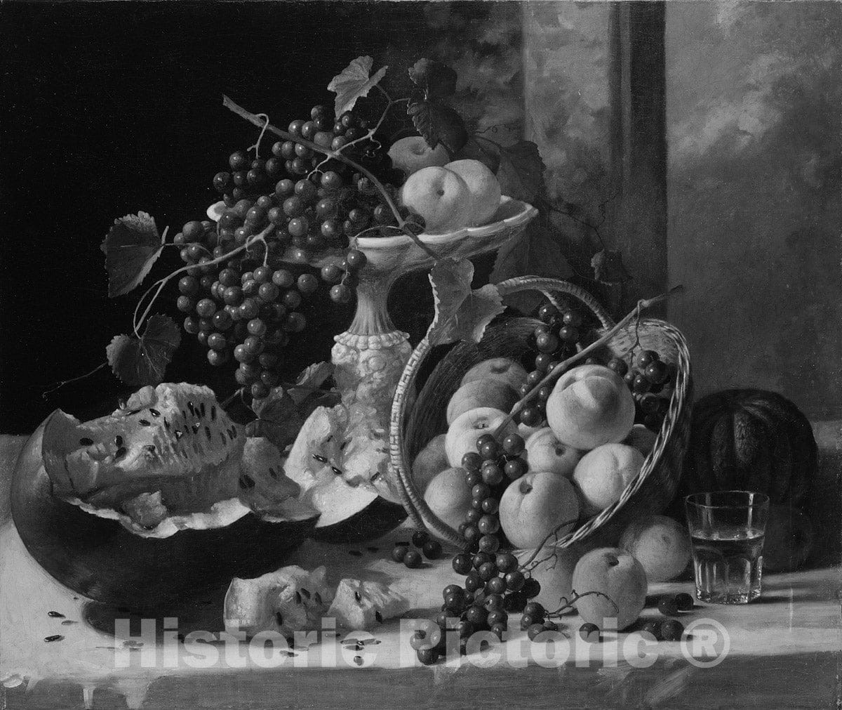 Art Print : John F. Francis - Still Life with Fruit : Vintage Wall Art