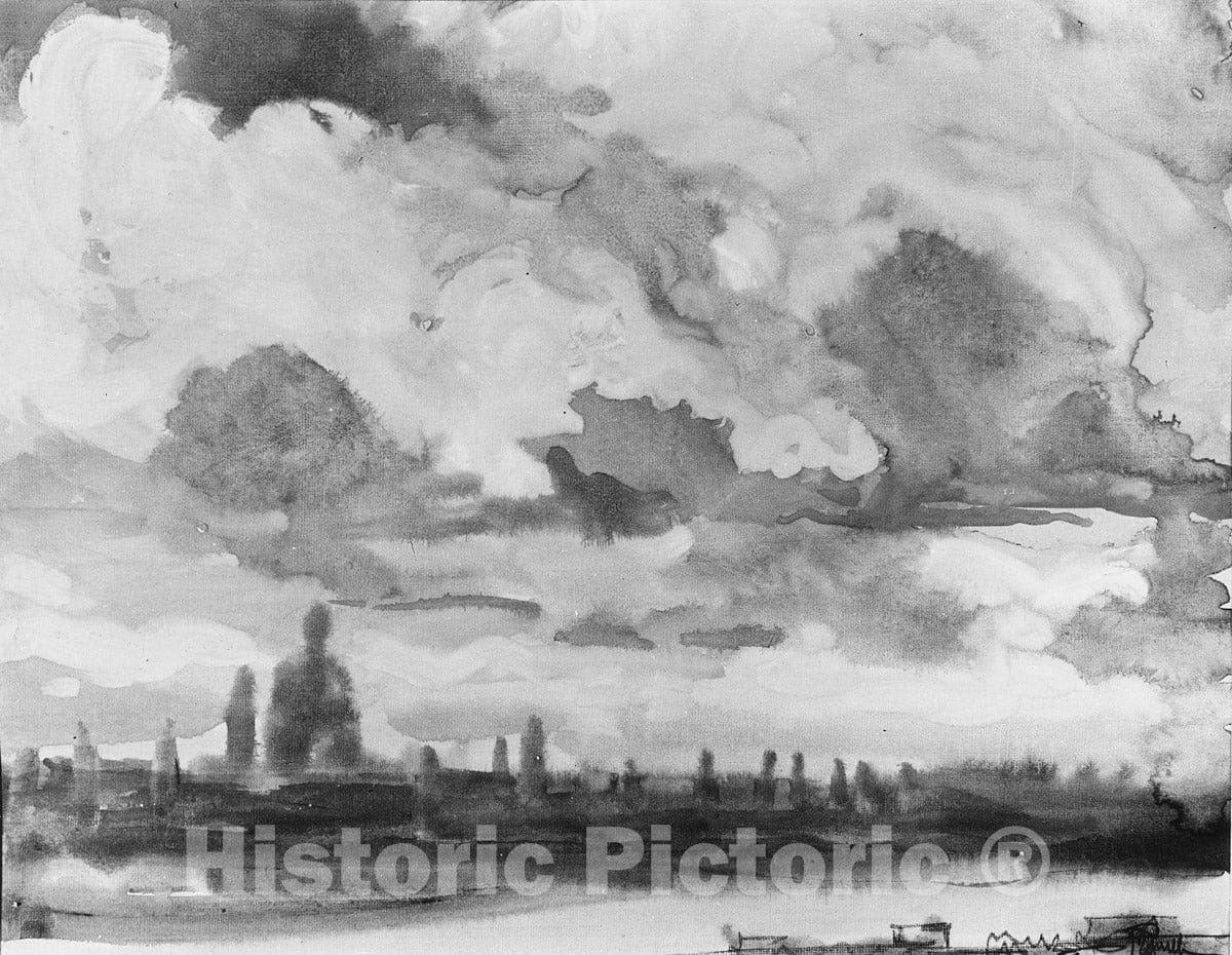 Art Print : Joseph Pennell - Purple Afternoon, London : Vintage Wall Art