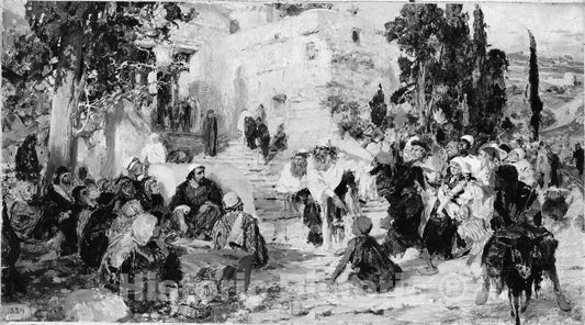 Art Print : Vasilii Dmitriviech Polenov - Christ and The Woman Taken in Adultery : Vintage Wall Art