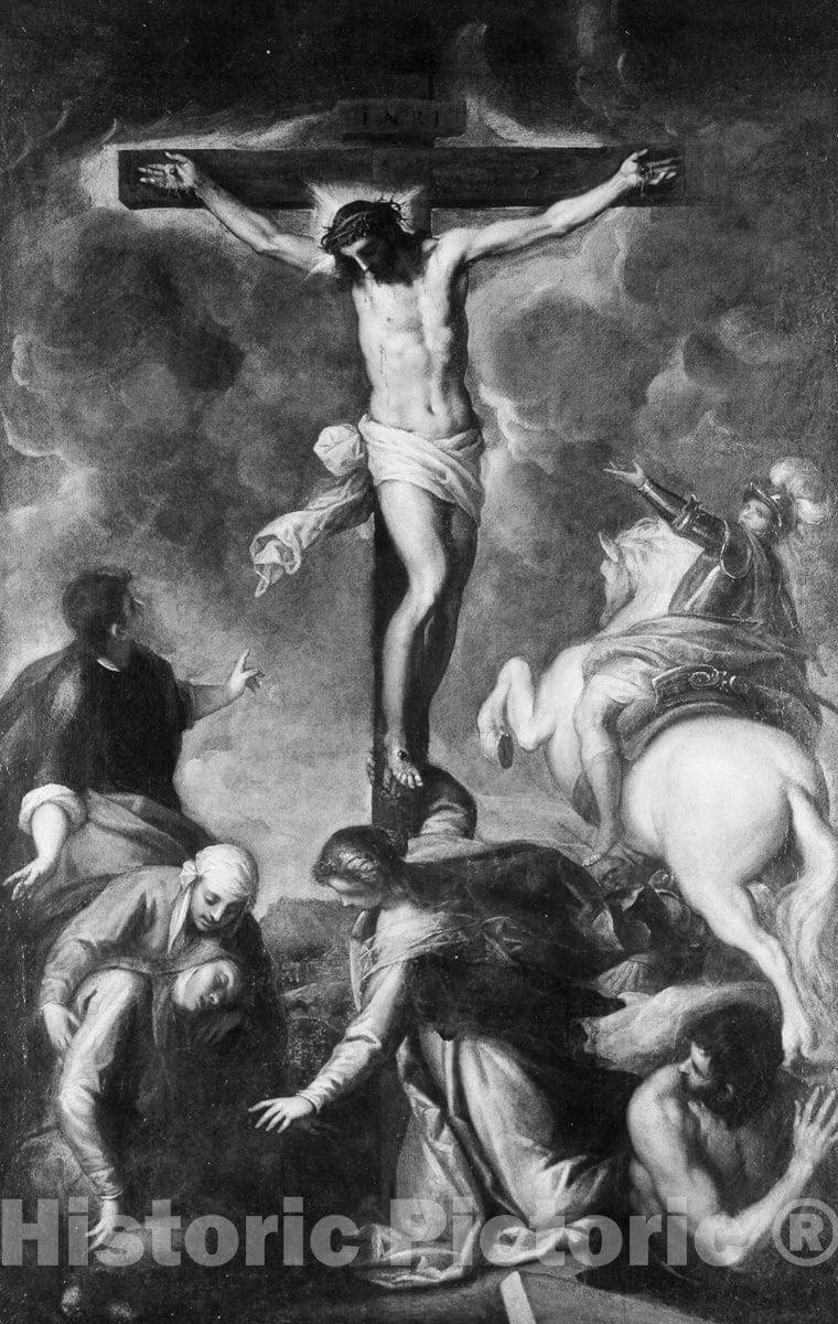 Art Print : Jacopo Palma The Younger - The Crucifixion : Vintage Wall Art