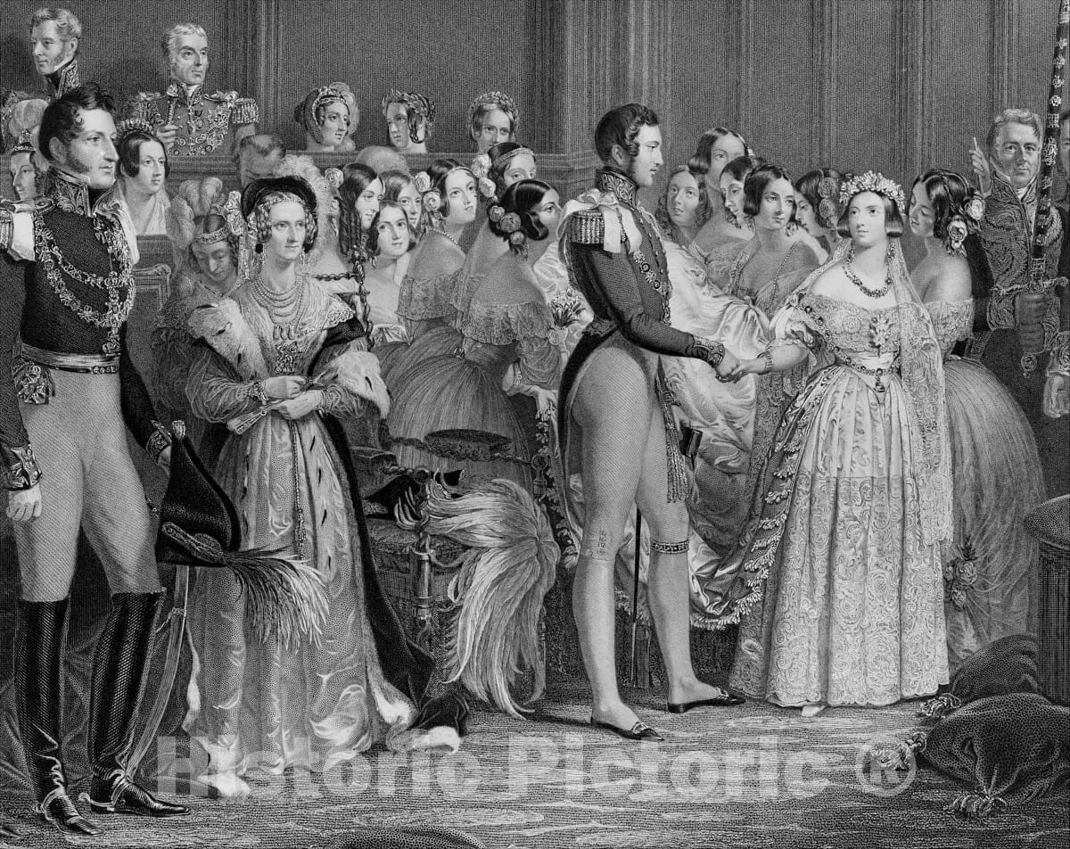 Art Print : Charles Eden Wagstaff - Marriage of Queen Victoria, February 10, 1840 : Vintage Wall Art