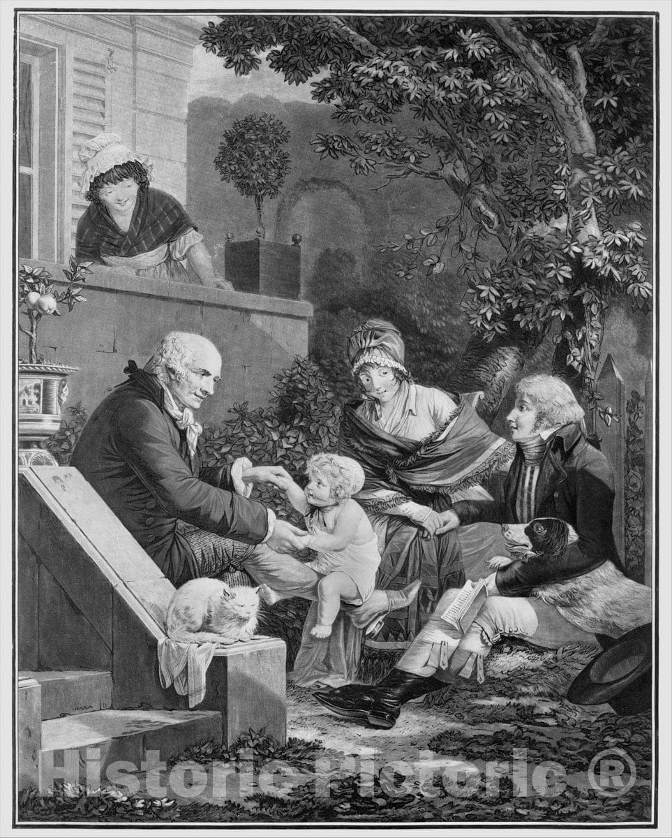 Art Print : Louis Philibert Debucourt - The Pleasures of Fatherhood : Vintage Wall Art