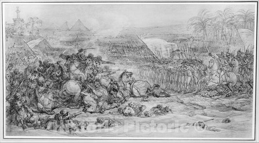 Art Print : François André Vincent - Battle of The Pyramids, July 21, 1798 : Vintage Wall Art