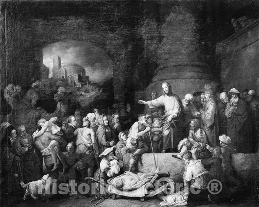 Art Print : Christian Wilhelm Ernst Dietrich - Christ Healing The Sick : Vintage Wall Art