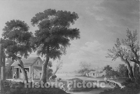 Art Print : Follower of Jean Pillement - Landscape : Vintage Wall Art