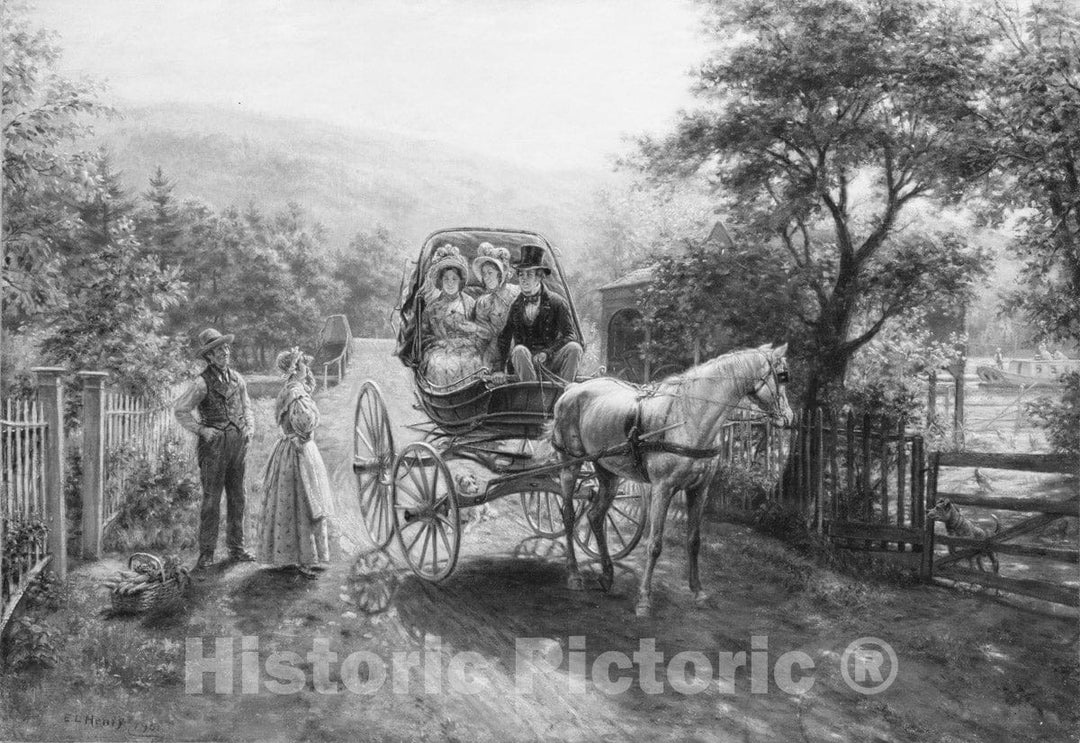 Art Print : Edward Lamson Henry - A Carriage Ride : Vintage Wall Art