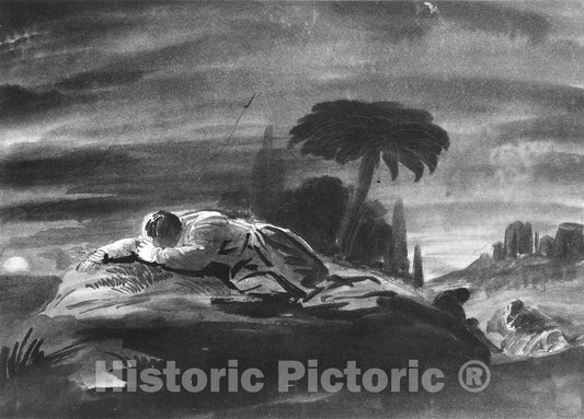 Art Print : Robert Walter Weir - Christ in The Garden of Gethsemane : Vintage Wall Art