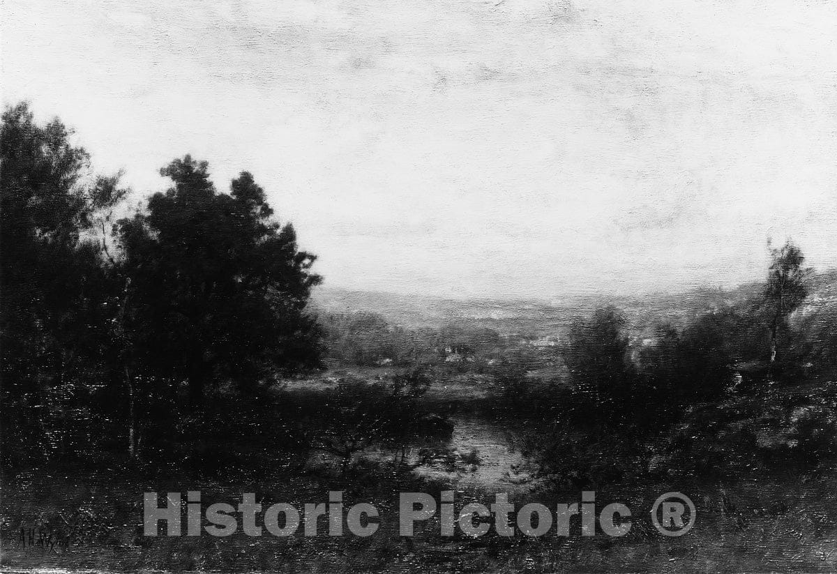 Art Print : Alexander H. Wyant - Landscape in The Adirondacks : Vintage Wall Art