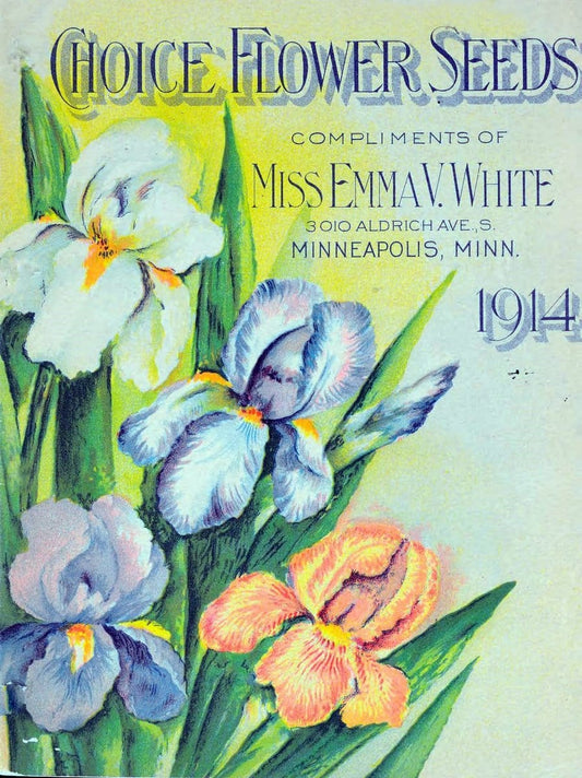 Choice flower seeds /.Minneapolis :Emma V. White.  | Vintage Print Reproduction 455775