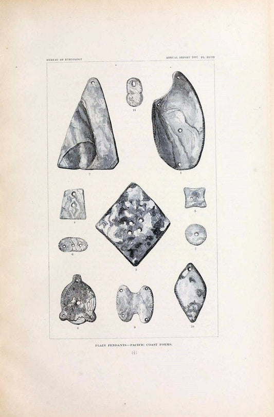 Art in shell of the ancient Americans. Washington,Govt. Print. Off.,1883.  | Antiquities "Indian art" Indians "Shells in art" | Vintage Print Reproduction 458240