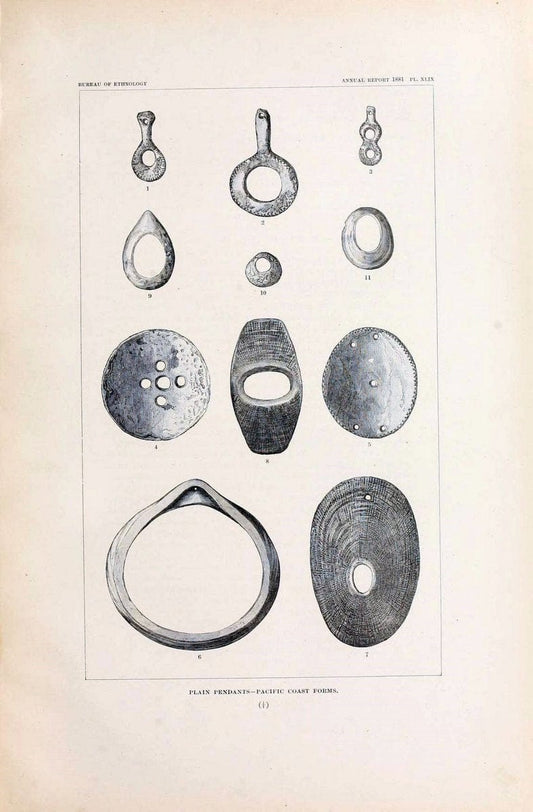 Art in shell of the ancient Americans. Washington,Govt. Print. Off.,1883.  | Antiquities "Indian art" Indians "Shells in art" | Vintage Print Reproduction 458242