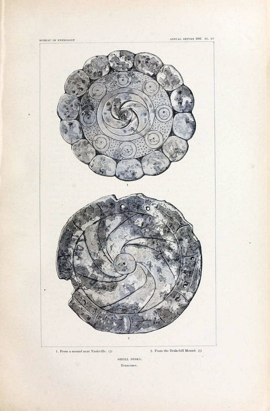 Art in shell of the ancient Americans. Washington,Govt. Print. Off.,1883.  | Antiquities "Indian art" Indians "Shells in art" | Vintage Print Reproduction 458248