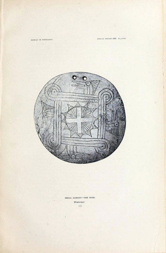 Art in shell of the ancient Americans. Washington,Govt. Print. Off.,1883.  | Antiquities "Indian art" Indians "Shells in art" | Vintage Print Reproduction 458252