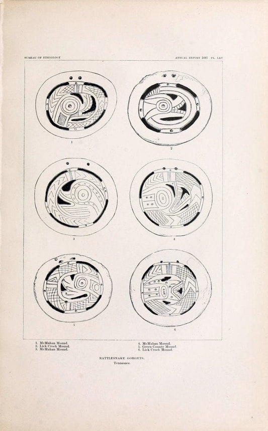 Art in shell of the ancient Americans. Washington,Govt. Print. Off.,1883.  | Antiquities "Indian art" Indians "Shells in art" | Vintage Print Reproduction 458259