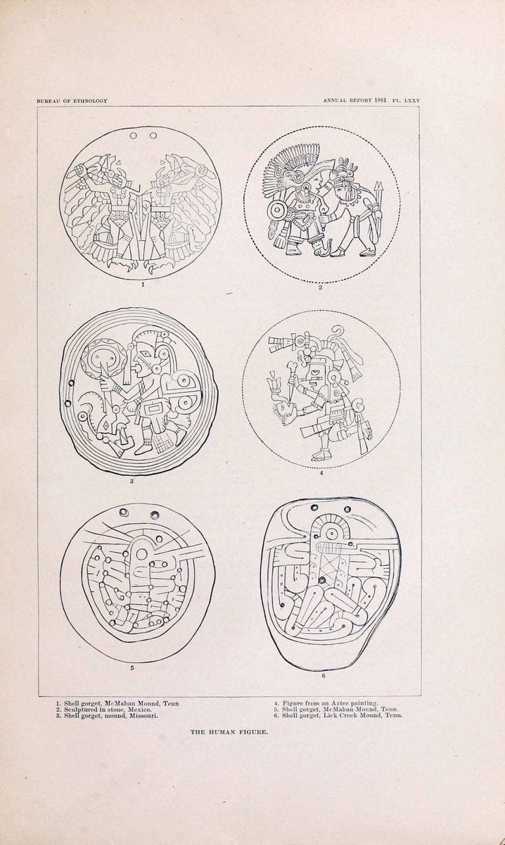 Art in shell of the ancient Americans. Washington,Govt. Print. Off.,1883.  | Antiquities "Indian art" Indians "Shells in art" | Vintage Print Reproduction 458270