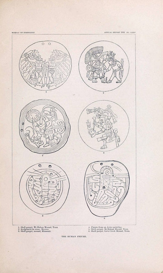 Art in shell of the ancient Americans. Washington,Govt. Print. Off.,1883.  | Antiquities "Indian art" Indians "Shells in art" | Vintage Print Reproduction 458270