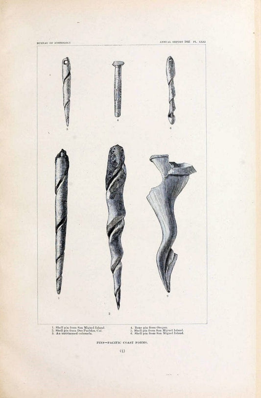 Art in shell of the ancient Americans. Washington,Govt. Print. Off.,1883.  | Antiquities "Indian art" Indians "Shells in art" | Vintage Print Reproduction 458281