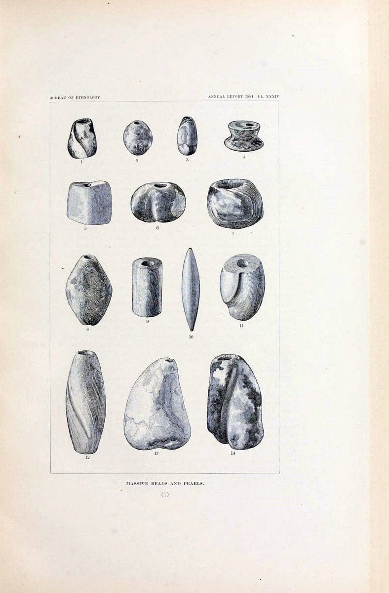 Art in shell of the ancient Americans. Washington,Govt. Print. Off.,1883.  | Antiquities "Indian art" Indians "Shells in art" | Vintage Print Reproduction 458284