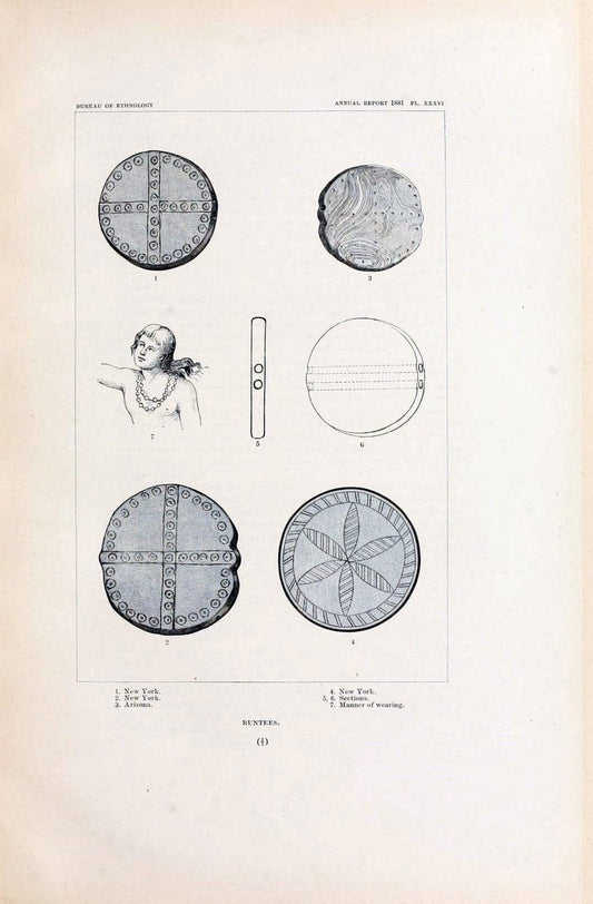 Art in shell of the ancient Americans. Washington,Govt. Print. Off.,1883.  | Antiquities "Indian art" Indians "Shells in art" | Vintage Print Reproduction 458286