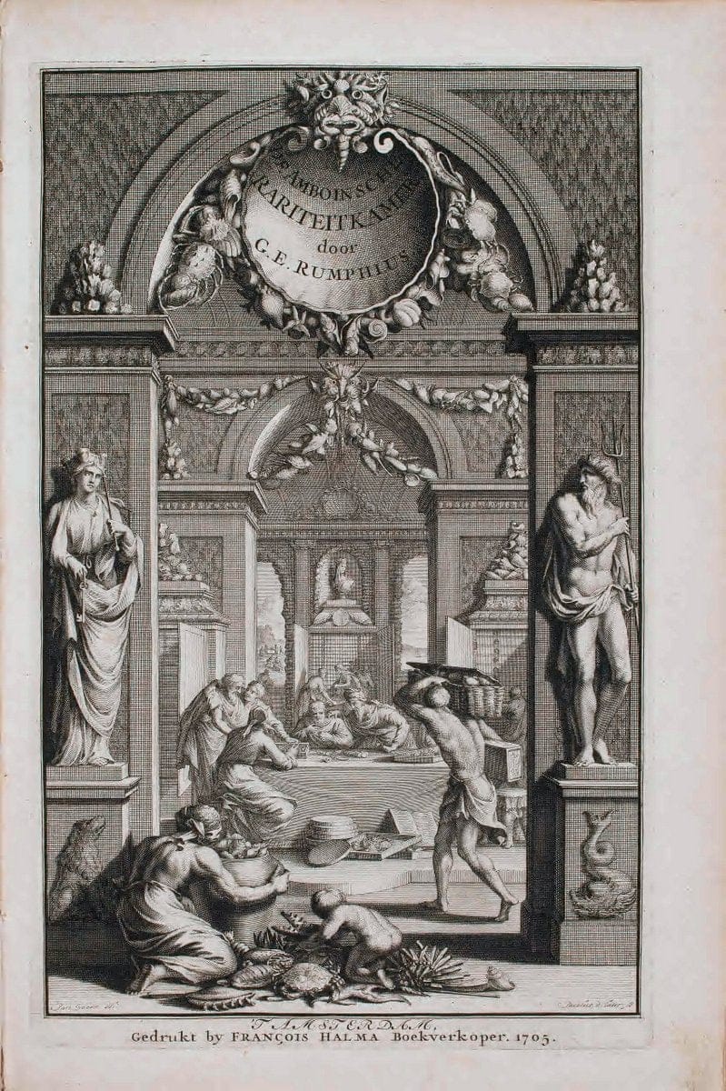 D'Amboinsche Rariteitkamer .  :.T'Amsterdam :Gedrukt by FrancÃŒÂ§ois Halma,1705. | Crustacea "Early works to 1800" Indonesia Maluku Mineralogy Mollusks "Museums Victoria" | Vintage Reproduction 465593