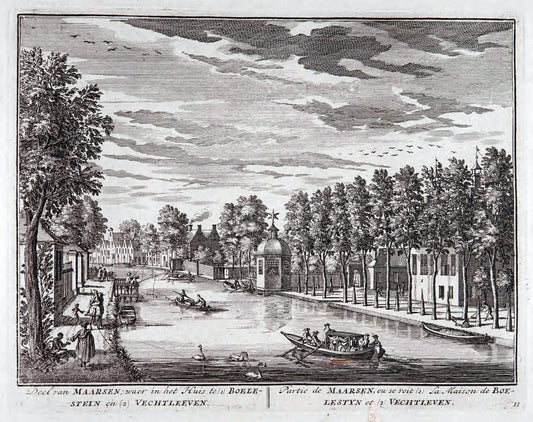 De zegepraalende Vecht :.T'Amsteldam :By de Wed :1719.  | Vintage Print Reproduction 467412