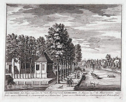 De zegepraalende Vecht :.T'Amsteldam :By de Wed :1719.  | Vintage Print Reproduction 467417