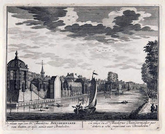 De zegepraalende Vecht :.T'Amsteldam :By de Wed :1719.  | Vintage Print Reproduction 467426