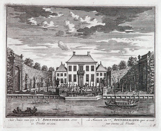 De zegepraalende Vecht :.T'Amsteldam :By de Wed :1719.  | Vintage Print Reproduction 467433