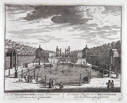 De zegepraalende Vecht :.T'Amsteldam :By de Wed :1719.  | Vintage Print Reproduction 467434