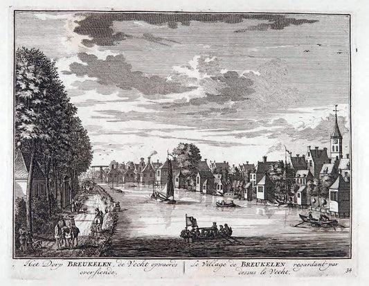 De zegepraalende Vecht :.T'Amsteldam :By de Wed :1719.  | Vintage Print Reproduction 467436