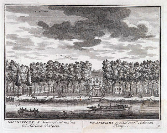 De zegepraalende Vecht :.T'Amsteldam :By de Wed :1719.  | Vintage Print Reproduction 467439