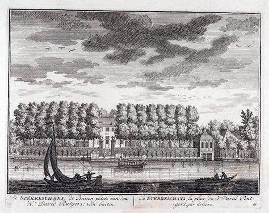 De zegepraalende Vecht :.T'Amsteldam :By de Wed :1719.  | Vintage Print Reproduction 467446