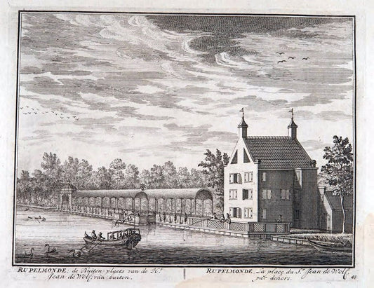 De zegepraalende Vecht :.T'Amsteldam :By de Wed :1719.  | Vintage Print Reproduction 467448