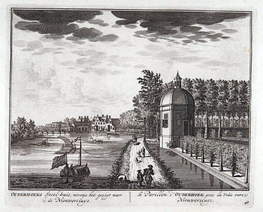De zegepraalende Vecht :.T'Amsteldam :By de Wed :1719.  | Vintage Print Reproduction 467451