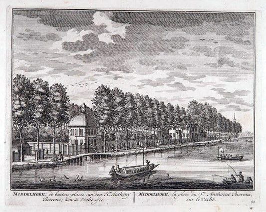 De zegepraalende Vecht :.T'Amsteldam :By de Wed :1719.  | Vintage Print Reproduction 467458