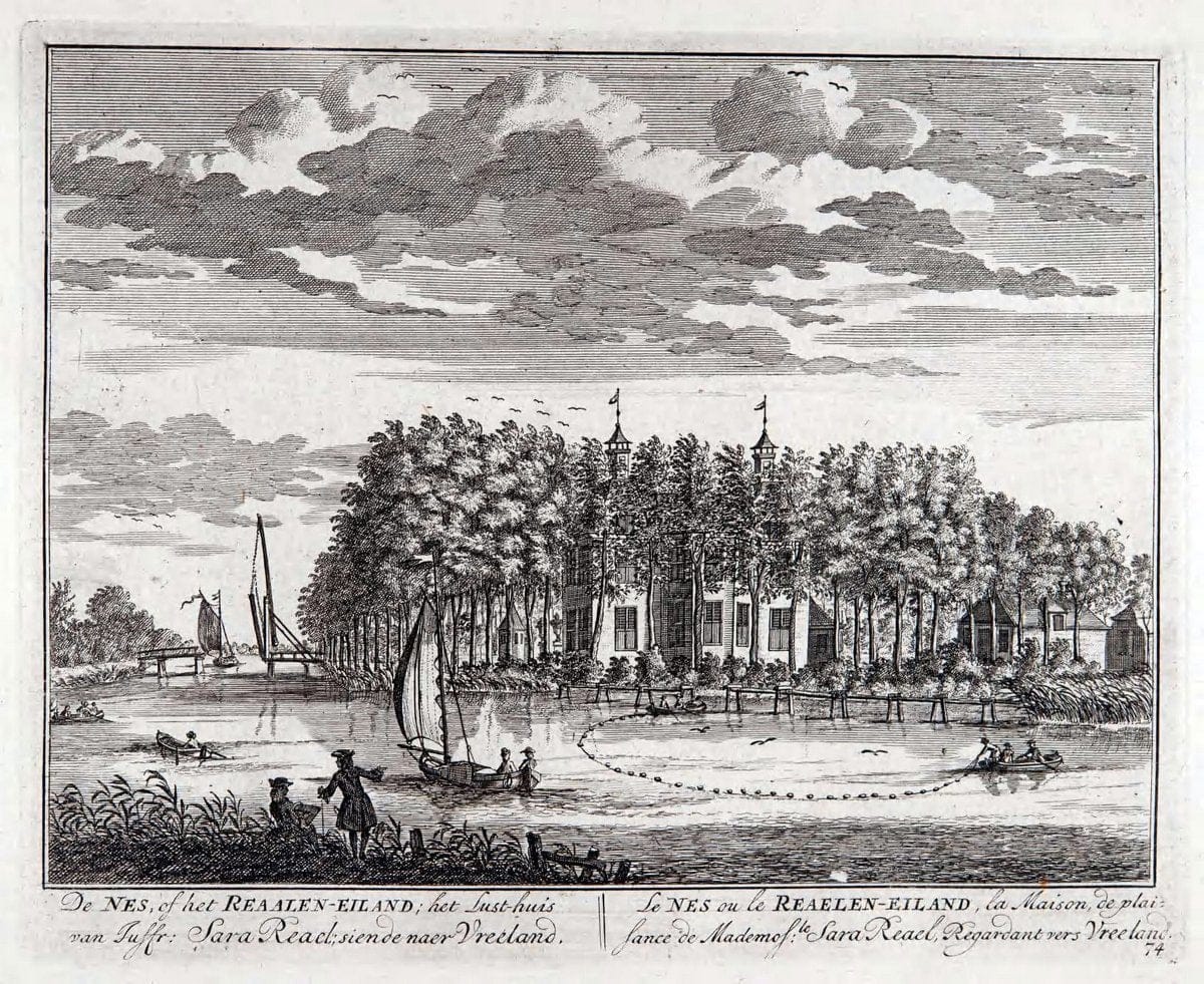 De zegepraalende Vecht :.T'Amsteldam :By de Wed :1719.  | Vintage Print Reproduction 467480