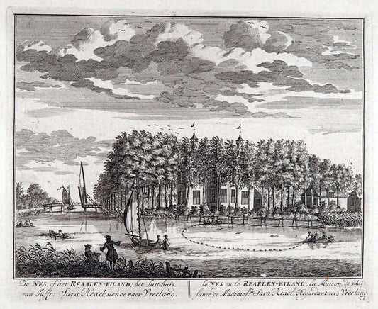 De zegepraalende Vecht :.T'Amsteldam :By de Wed :1719.  | Vintage Print Reproduction 467480