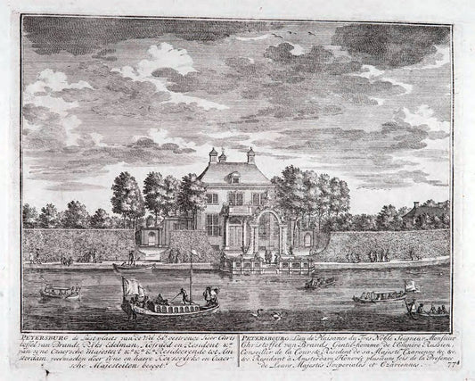 De zegepraalende Vecht :.T'Amsteldam :By de Wed :1719.  | Vintage Print Reproduction 467483