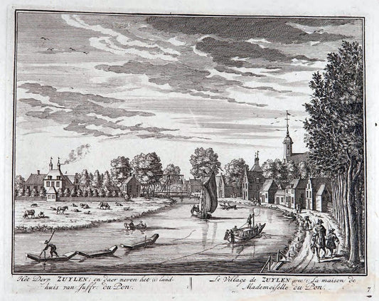 De zegepraalende Vecht :.T'Amsteldam :By de Wed :1719.  | Vintage Print Reproduction 467486