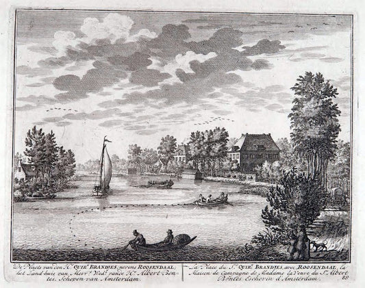 De zegepraalende Vecht :.T'Amsteldam :By de Wed :1719.  | Vintage Print Reproduction 467496