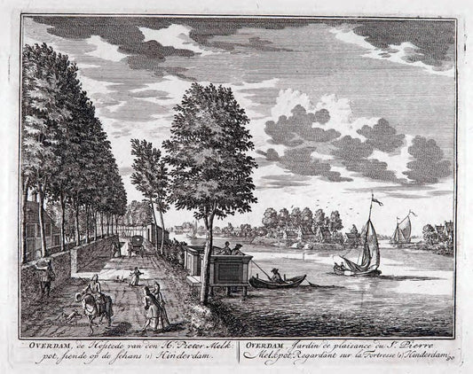 De zegepraalende Vecht :.T'Amsteldam :By de Wed :1719.  | Vintage Print Reproduction 467498