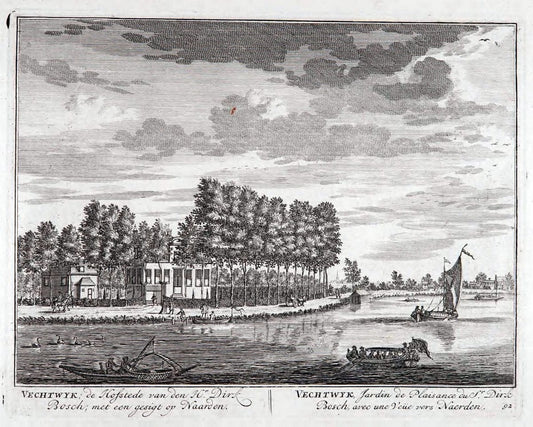 De zegepraalende Vecht :.T'Amsteldam :By de Wed :1719.  | Vintage Print Reproduction 467500