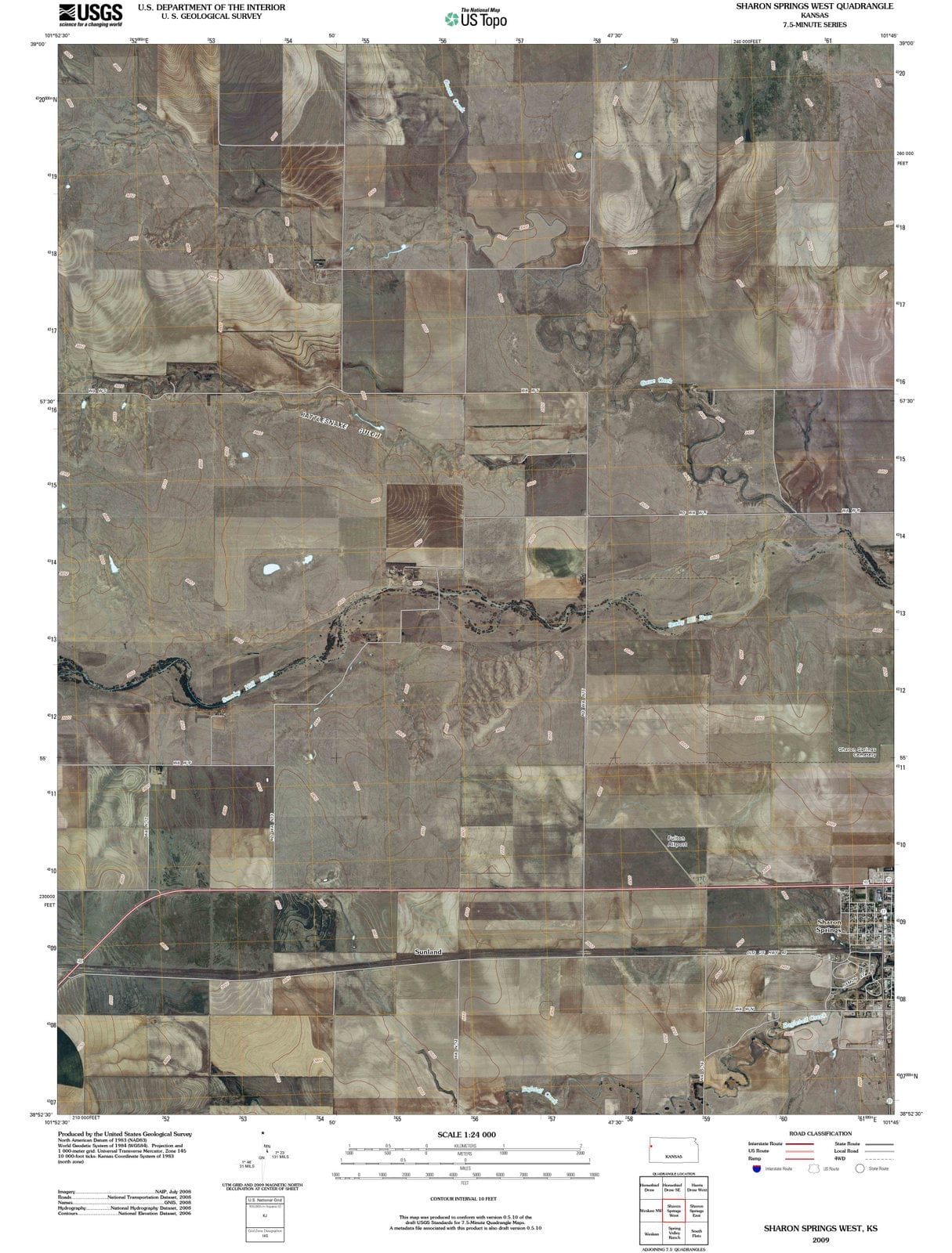 2009 Sharon Springs West, KS - Kansas - USGS Topographic Map