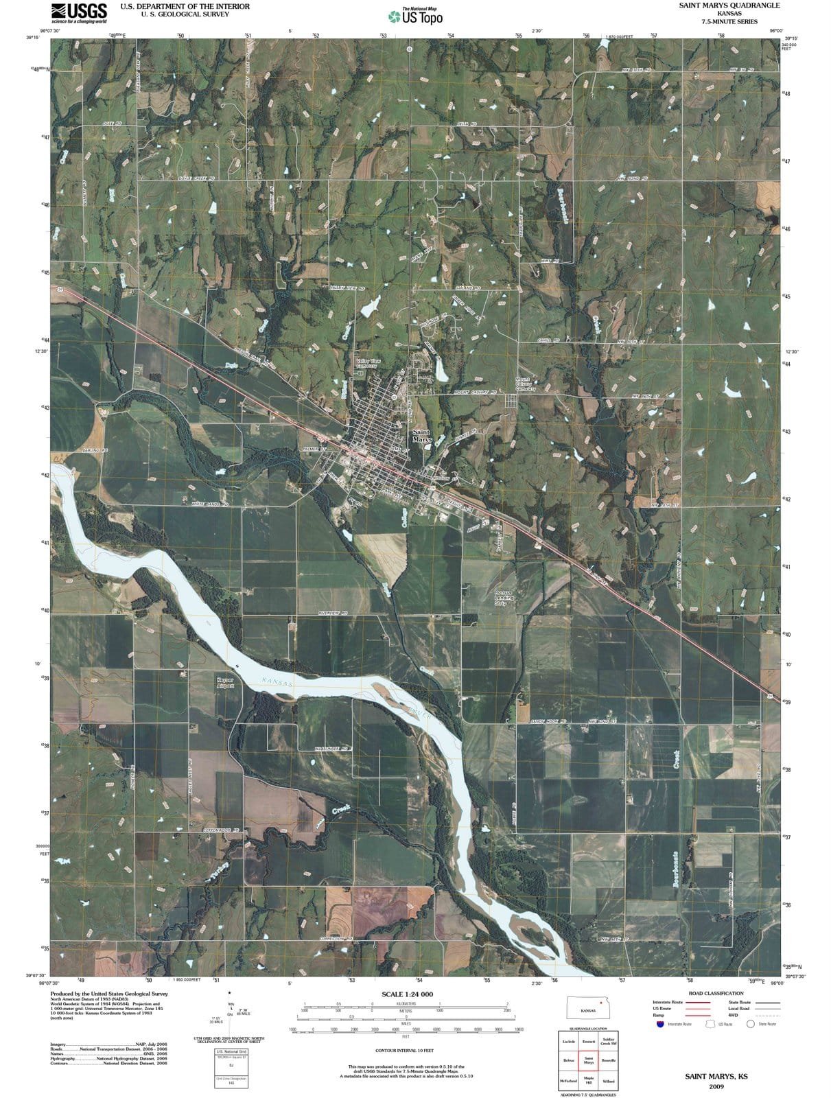 2009 Saint Marys, KS - Kansas - USGS Topographic Map