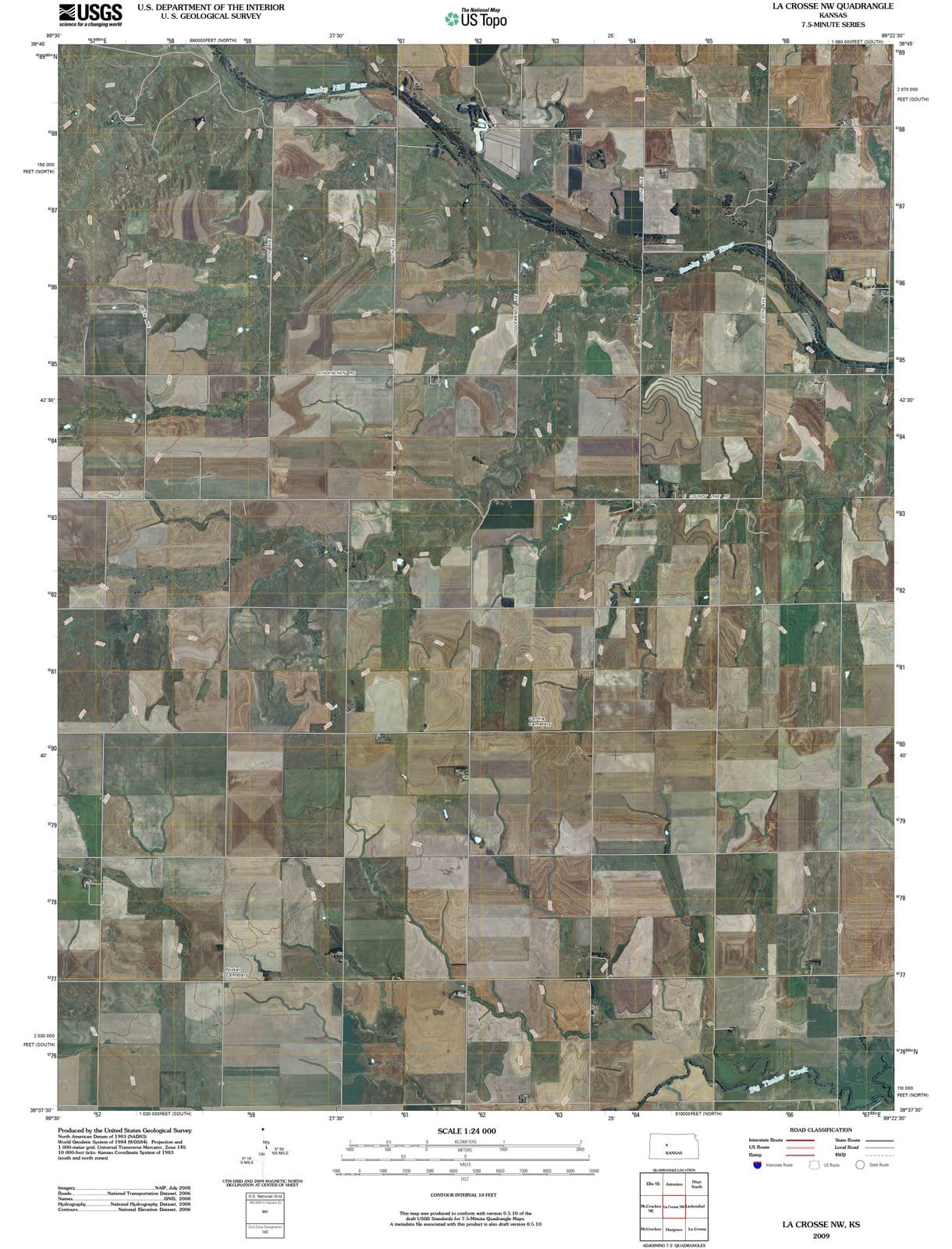 2009 La Crosse, KS - Kansas - USGS Topographic Map