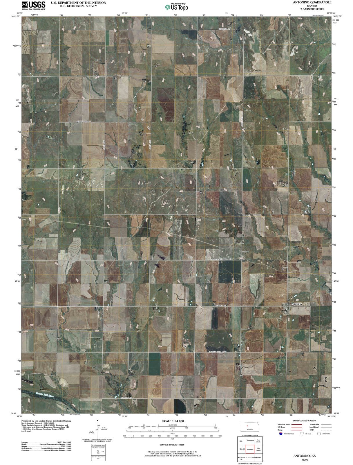2009 Antonino, KS - Kansas - USGS Topographic Map