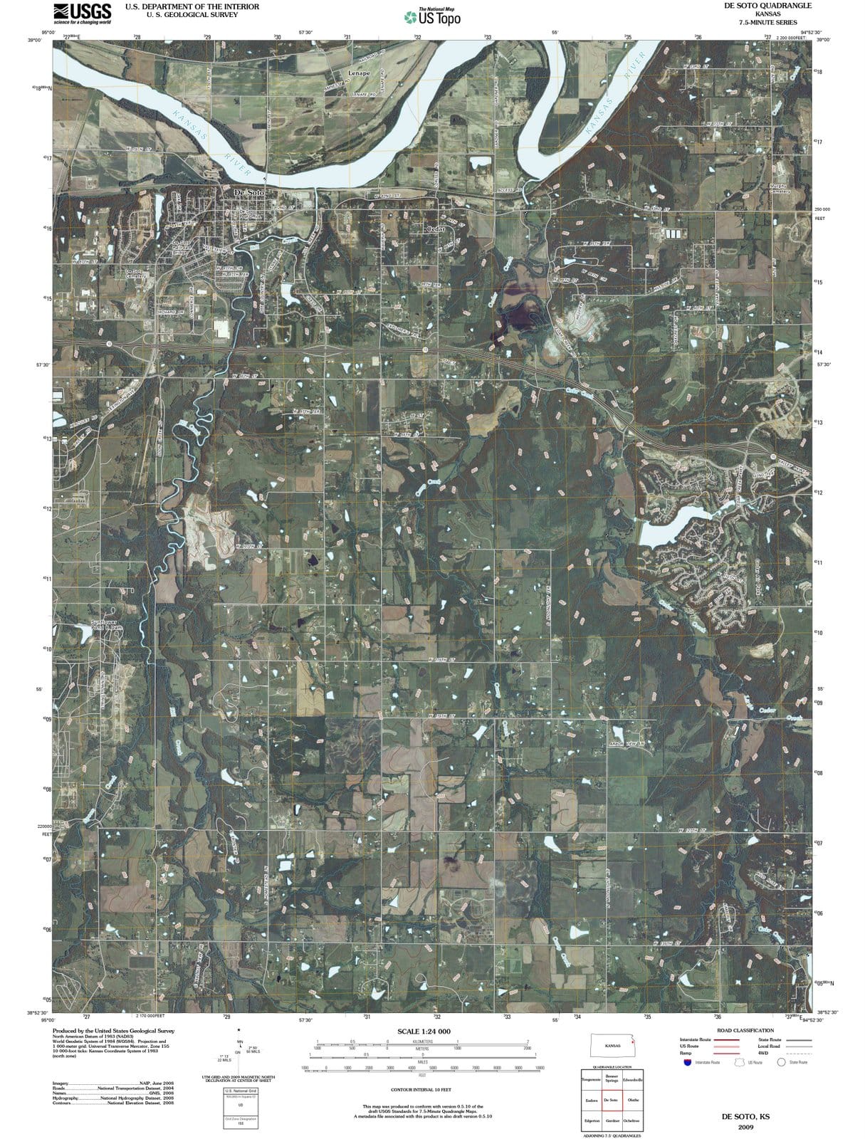 2009 De Soto, KS - Kansas - USGS Topographic Map