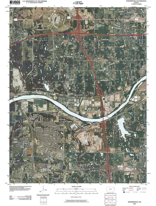 2009 Edwardsville, KS - Kansas - USGS Topographic Map