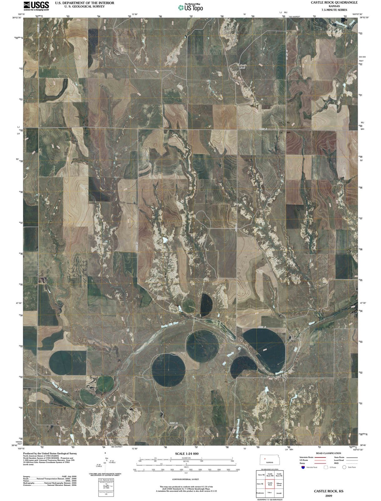 2009 Castle Rock, KS - Kansas - USGS Topographic Map